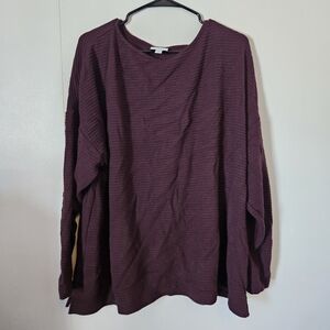 J. Jill Women's Crew Neck Sweater - Burgundy 3x